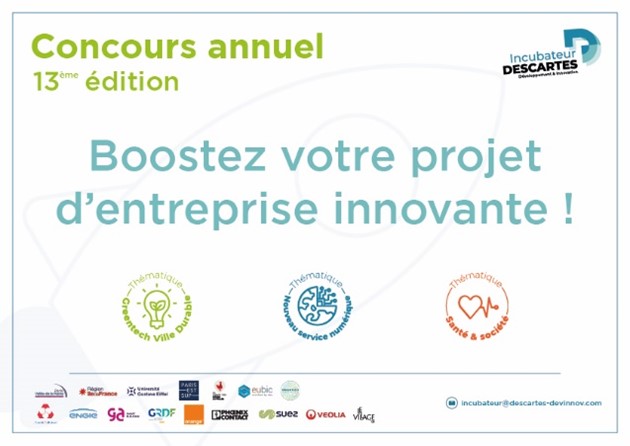 Lancement du concours de l’Incubateur Descartes !